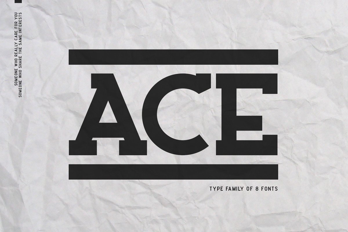 Beispiel einer Ace Serif-Schriftart